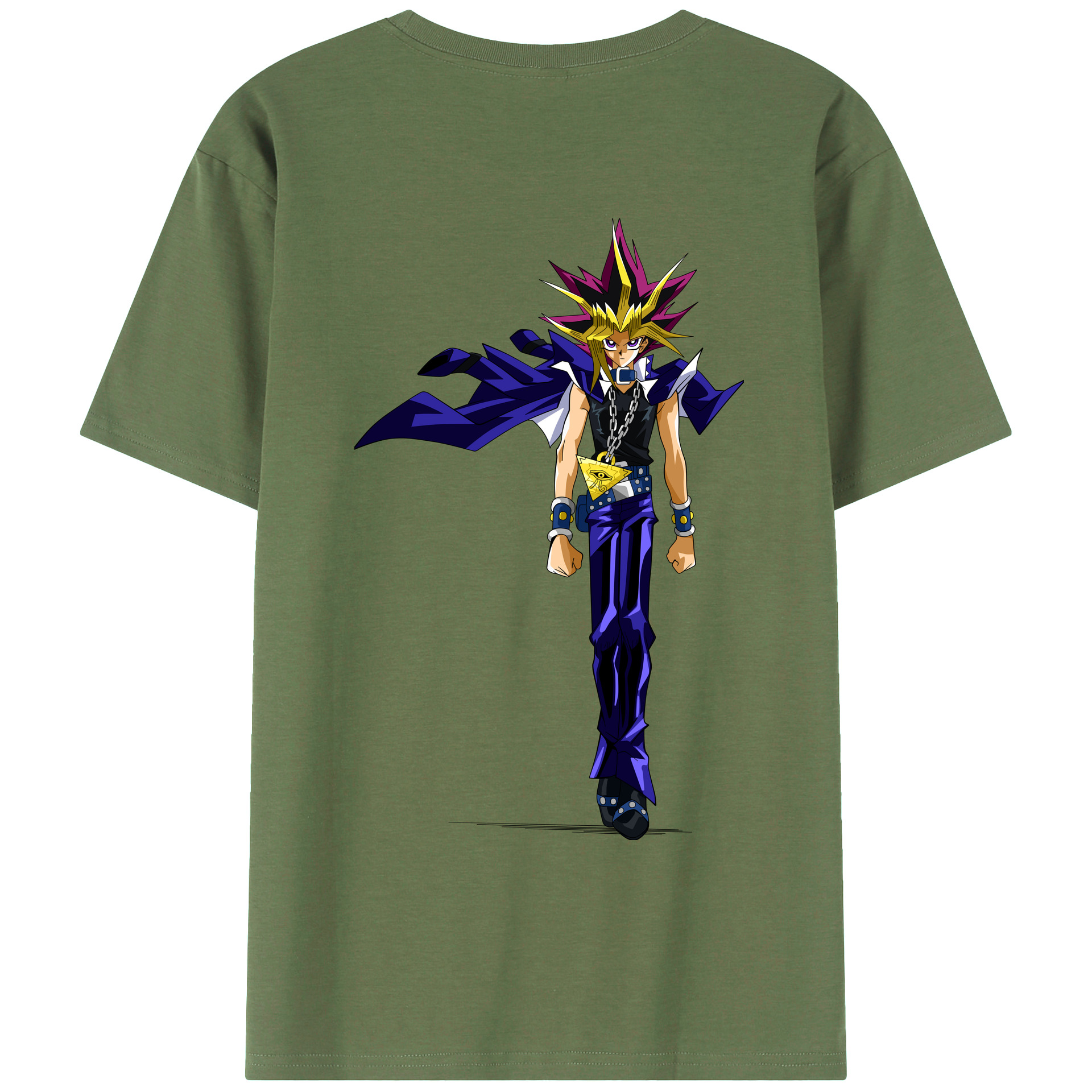 （画像用） 遊☆戯☆王 Yu-Gi-Oh! 綿100％ メンズ半袖Tシャツ（バックプリント） 通気性